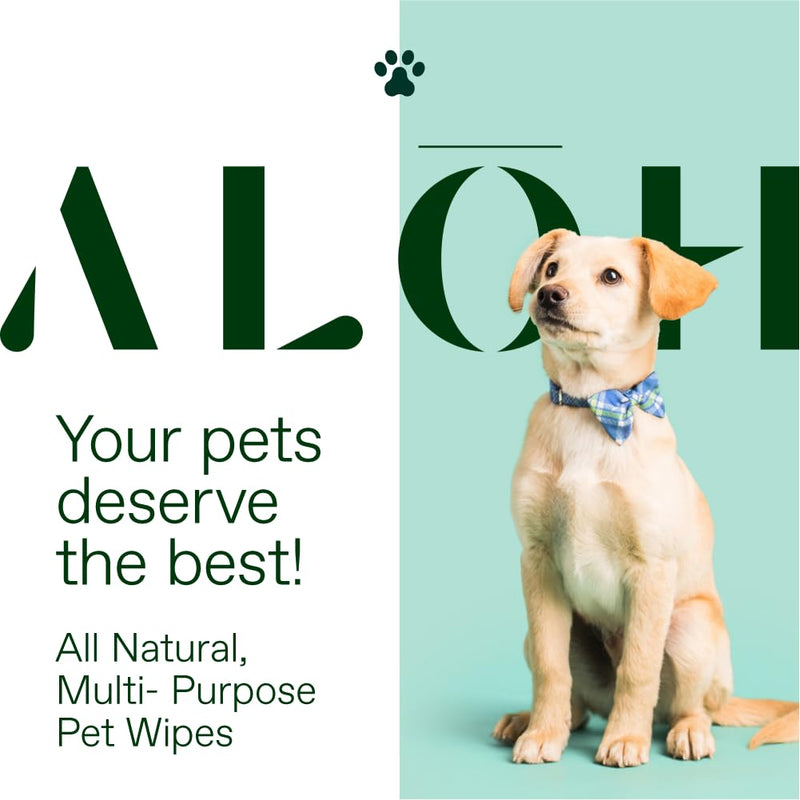 ALŌH Hypoallergenic | All-Natural | Multi-Purpose Pet Wipes, Unscented 50ct Wipes Unscented (1 Pack) - BeesActive Australia