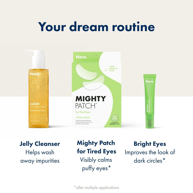 HERO COSMETICS Mighty Patch‚Ñ¢ for Tired Eyes Patches - Soothing Hydrogel Patches - Awakens and Visibly De-puffs Undereyes with Multiple Applications (6 Count) 6 Count (Pack of 1) - BeesActive Australia