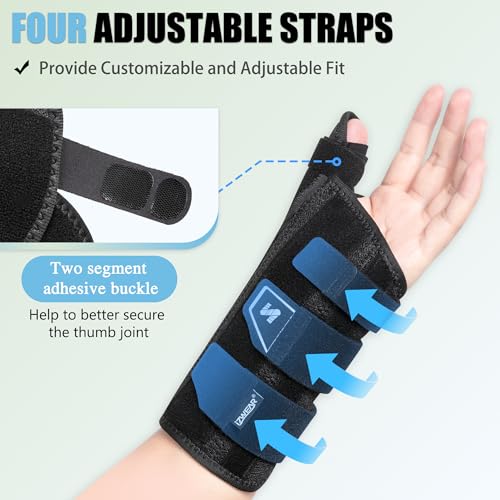 Wrist Brace with Thumb Splint for Carpal Tunnel, Thumb Pain Relief, Thumb Support Brace for De Quervains Tenosynovitis, Tendonitis Arthritis Thumb & Wrist Stabilizer Splint-Man &Woman Small Left Hand