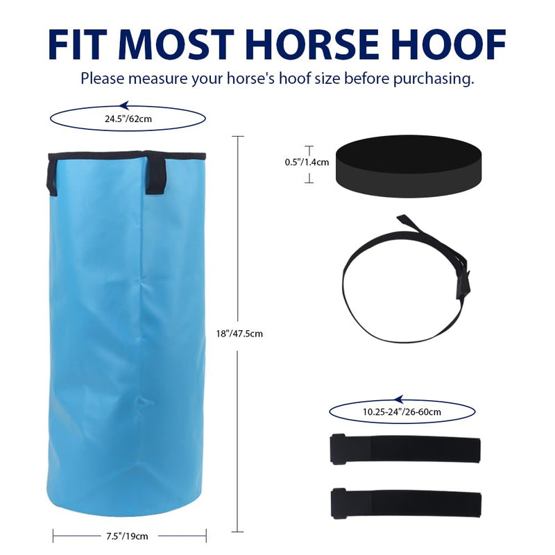 COMFPET Hoof soaking boots for hoof problems, treatment shoe for horse hooves, horse hoof-wrapped boots, for hoof injuries, thrush horses, bacterial infections, 1 piece blue - BeesActive Australia
