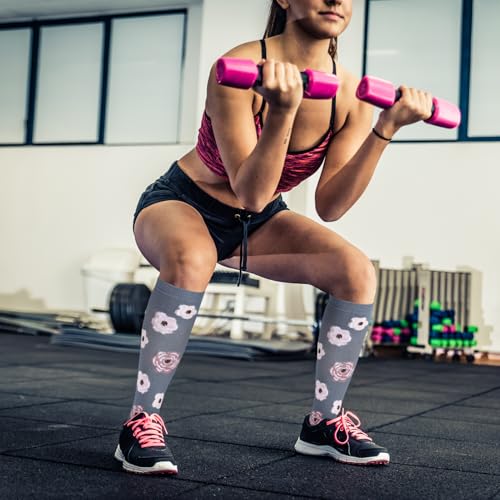 6 Pairs Compression Socks for Women Men Knee High Large-X-Large Multi