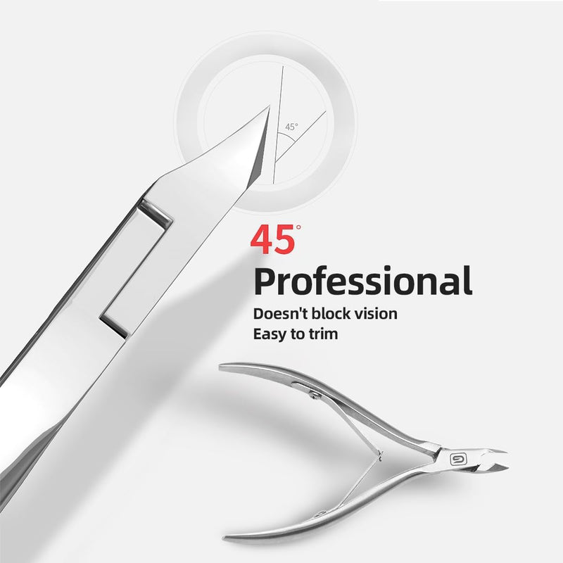 Cuticle Trimmer 3/4 Jaw Extremely Sharp Cuticle Nippers Scissors Stainless Steel Clippers Cutter Remover Pedicure Manicure Nail Tool, cuticle pusher, nail cuticle trimmer professional cuticle cutter Cuticle Nippers+cuticle Pushers/Colorful-b - BeesActive Australia