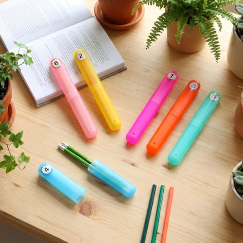 Remerry 30 Pcs Portable Pencil Case Bulk Travel Toothbrush Holder Case with Pencil Organization Multipurpose Toothbrush Holder with Number Stickers for Back to School Student Gifts from Teacher