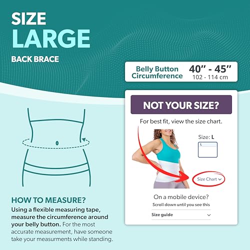BraceAbility Low Back Compression Brace - Wraparound Lumbar Support Belt for Herniated or Bulging Discs, Pinched Nerve Pain Relief, Degenerative Disc Disease and Hip Strains for Men and Women (L) L