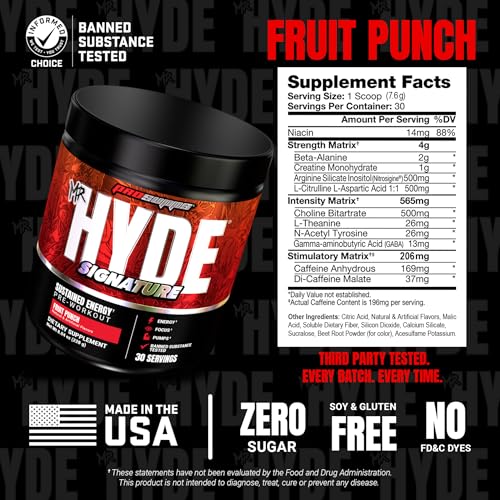 ProSupps Mr. Hyde Signature Pre Workout Powder with Creatine, Fruit Punch 30 Servings (Pack of 1)