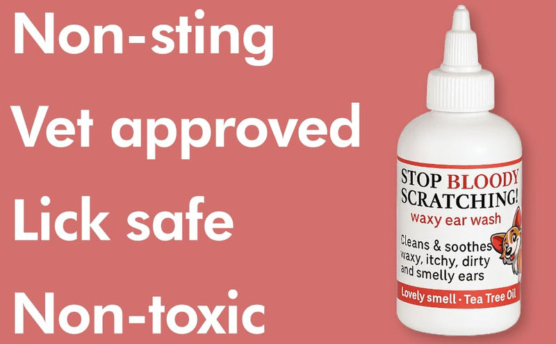Ear Wash | Antibacterial Dog Ear Cleaner Drops | Soothes Itching, Odors & Discomfort | Removes Wax Build-Up, First Aid Antiseptic Ear Drops for Dogs | 118ml