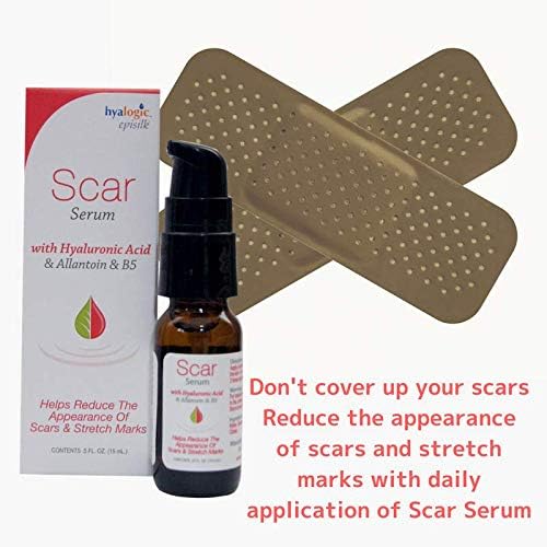 Hyalogic Scar Serum with Hyaluronic Acid, Allantoin & Panthenol – Vegan, Gluten & Cruelty-Free Scar Treatment – Smooths & Lessens Scar Hyperpigmentation for Healthy Skin (0.47 fl oz) Standard Packaging