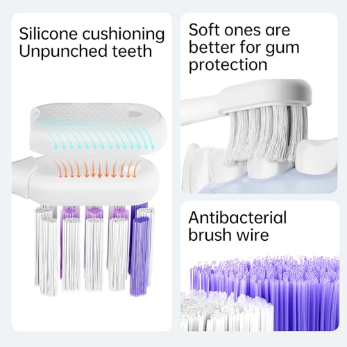 Wave Electric Toothbrush for Adults – Sonic Vibration & Rotation Technology, 3 Brush Heads, IPX7 Waterproof, Travel-Friendly, Deep Cleaning, Durable & Convenient Design
