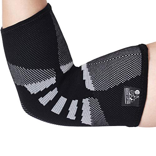 Nordic Lifting Elbow Compression Sleeves (1 Pair, Medium) and Wrist Wraps (1 Pair/2 Wraps) Aqua Blue