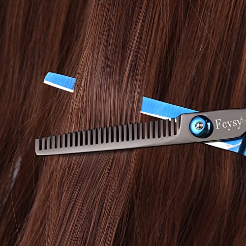 Hair Cutting Scissors Hair Shears Set, Fcysy Professional Barber Shears Thinning Scissors Kit for Haircutting, Hairdressing Shears Salon Accessories for Women Men Blue&black 11
