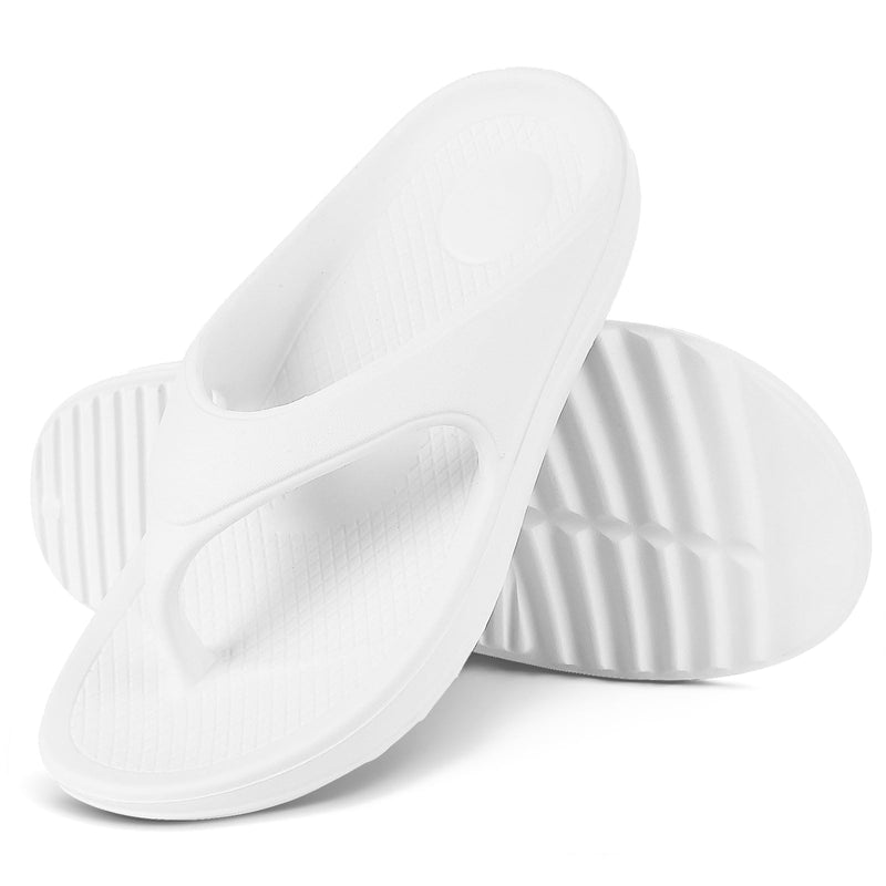 shevalues Orthopedic Sandals for Women, Arch Support Recovery Flip Flops 8.5-9 Women/7-7.5 Men White