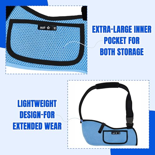 SPRING SEAON Kids Arm Sling Shoulder Immobilizer for Arm,Wrist,Elbow Injury Lightweight Breathable Sling with Adjustable Shoulder Strap Mesh Arm Support Brace for Children,Boys,Girls Blue XX-Small