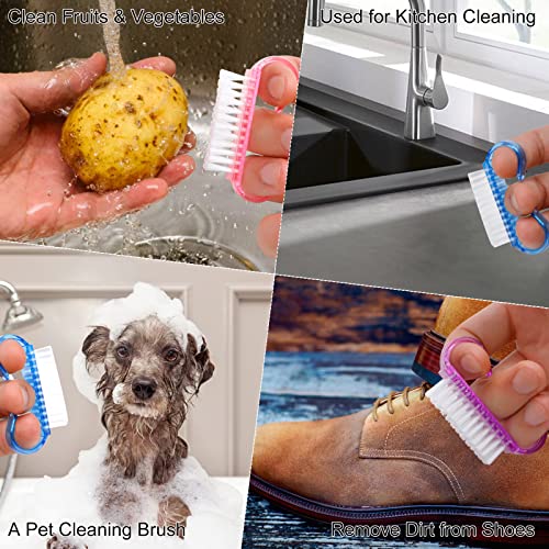 RETON 24 Pcs Handle Grip Nail Brush, Multicolor Fingernail Cleaning Brushes
