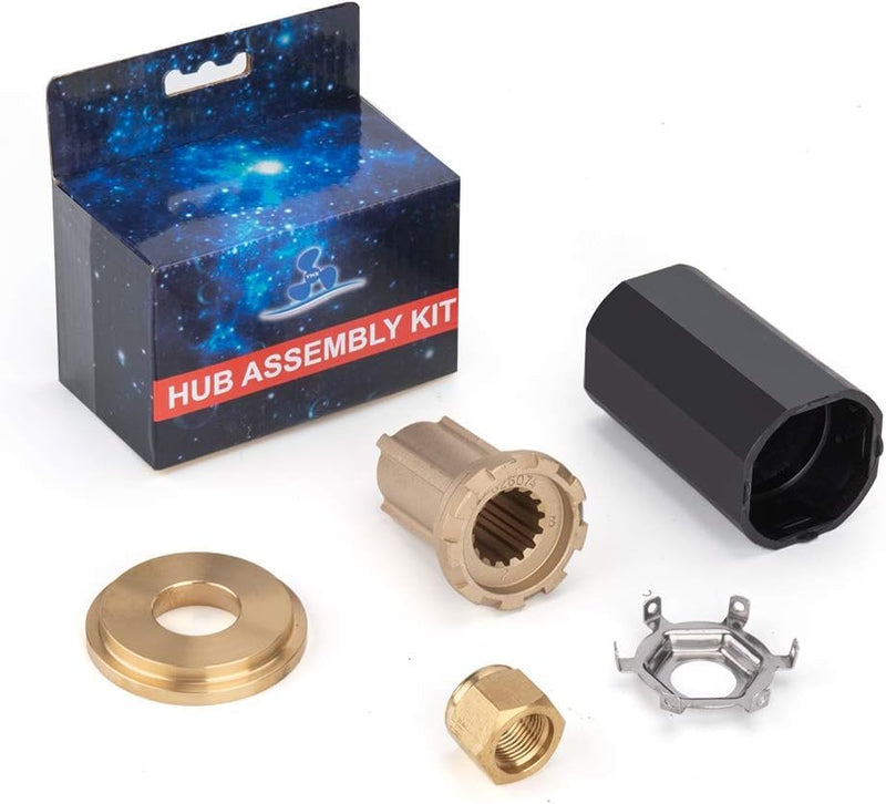835257Q1 Flo-Torq II Hub Kits Replacement fit Mercruiser Alpha One/Bravo One Mercury Mariner Outboard Boat Motos 60-300 HP, for 15 Spline Tooth Propeller Installation Parts