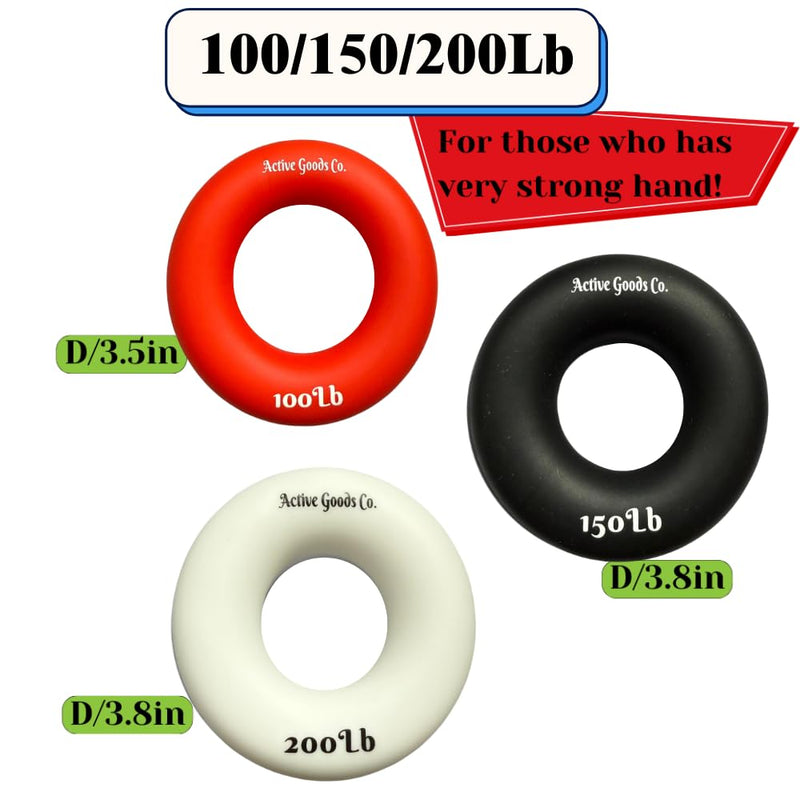 Hand & Forearm Exerciser - Single ring or Set, Resistance 10-120Lb, Diameter 2.5-3,5in. Visit to see more options Colors may vary from images shown 5 Set 100-150-200 - BeesActive Australia