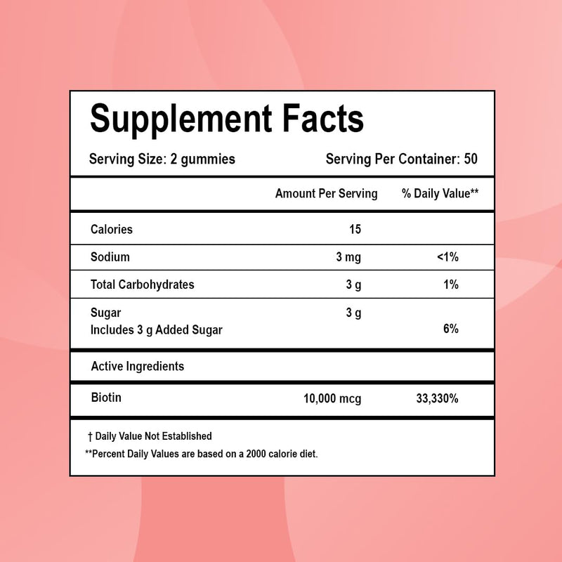 LifeCentric Health Biotin Gummies for Adults | Max Strength Biotin 10000mcg | Chewable Biotin Supplement for Women and Men | 100 Count Vegan Hair Gummies for Hair Skin and Nails