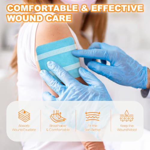 Carbou 4" x 4" Super Absorbent Wound Dressing, 20 Pack, Non-Adhesive Pads 4"x 4"(Pack of 20)