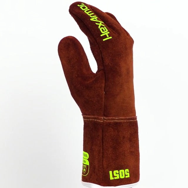 HexArmor High-Heat Resistance HeatArmor Gloves| Impact Protection | A9 Level Cut-Resistant | Welding Work Glove Medium Heatarmor 5051 | Stick Welding