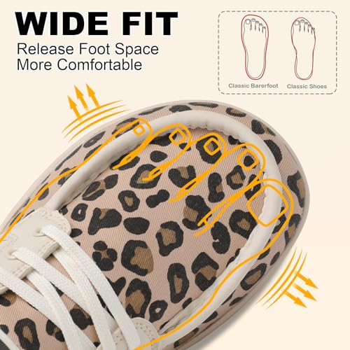 BARERUN Womens Walking Shoes Barefoot Zero Drop Minimalist Wide Sneakers 10 Wide Leopard