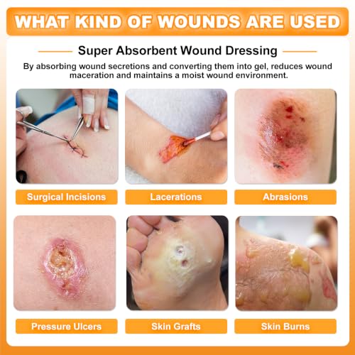 Carbou 20 Pack Super Absorbent Wound Dressing 4" x 8", Non-Adhesive Pads 4"x 8"(Pack of 20)