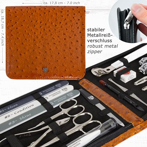 3 Swords Germany – manicure pedicure set kit (656) OSTRICH BROWN
