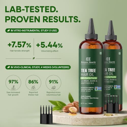 Botanic Hearth Tea Tree Hair Oil For Hair Growth - 6.7 Fl oz Set of 2 6.7 Count (Pack of 2)