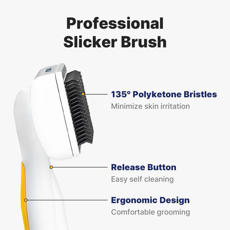[PETHROOM] Healing Slicker Brush | Pet Brush | Dogs & Cats | Goldendoodle Brush | Coated Tips for Gentle Grooming | Dog Brush for Shedding | Long-Haired or Curly-Haired Dogs - BeesActive Australia