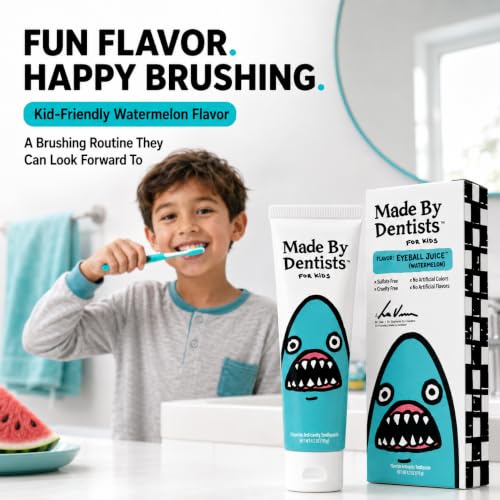 Made by Dentists Kids' Shark Fluoride Anticavity Toothpaste - Watermelon - 4.2oz Eyeball Juice 3 Pack
