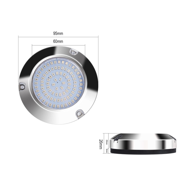 2pcs 90led Boat Marine Led Underwater Lights,Stainless Steel IP68 Waterproof for Navigation Deck Courtesy Night Fishing Cruise Ships Yachts Boats Sailboat Pontoon Transom (2pcs 90led, White) 2pcs 90led, white