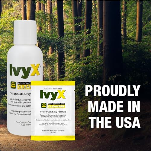 CoreTex Ivy X Post-Contact Poison Ivy Wipes with Resealable Travel Bag - Pack of 15 Single-Use Treatment Wipes to Assist in Removal of Rashes - Also Works on Poison Oak & Sumac Oils Ivy X Post Travel Bag