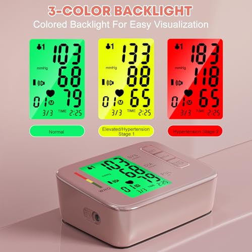 Double love Blood Pressure Monitor,Pink Blood Pressure Machine Bp Cuff Pink BP Monitor + Pink BP Cuff