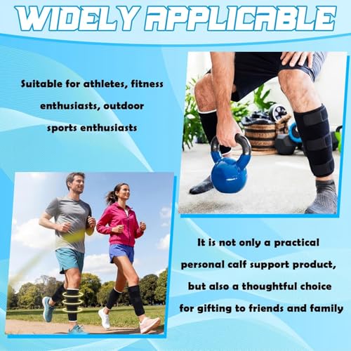 2 Pack Calf Protection Combination, Calf Compression Sleeve, Shin Splint Compression Sleeve, Adjustable Calves Support Brace Black Men Women for Fitness Running Swelling Hiking Training