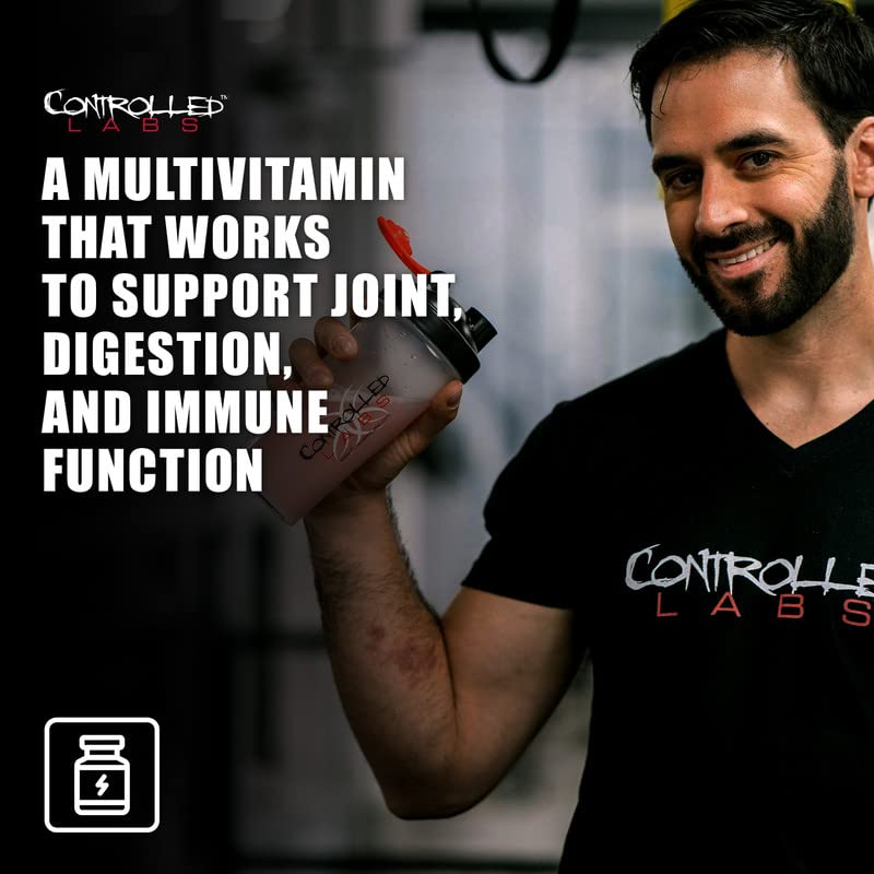 CONTROLLED LABS Orange Triad, Multivitamin/Joint/Digestion/Immune, 45 Serv | Daily Supplement, Vitamin A, B6, B12, C, D, Iron Free Sports Vitamin, Supports Joints, Digestion, Immune Function, Magnesium 270 Count (Pack of 1)