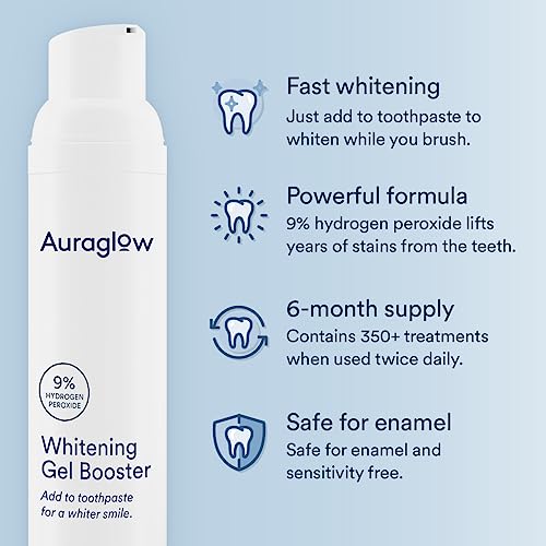 Auraglow 35% Teeth Whitening Gel & Whitening Gel Toothpaste Booster