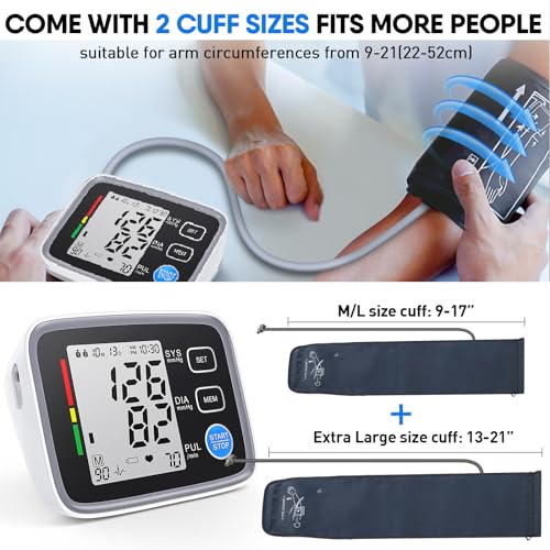 Automatic Upper Arm Blood Pressure Monitor 2 Cuff Sizes 1 monitor + 2 cuff sizes