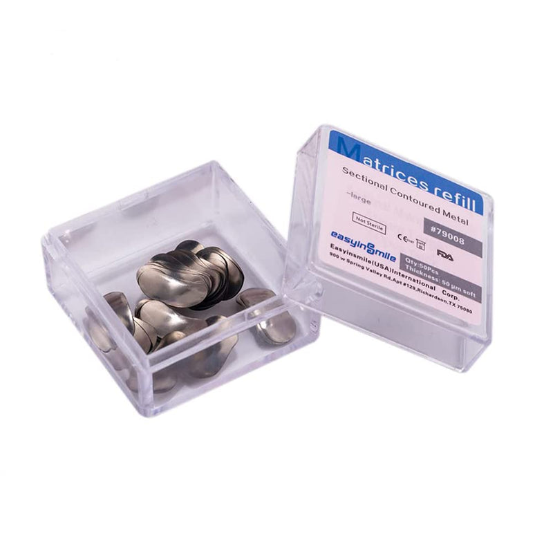 Dental Matrix Bands 3 Packs Sectional Contoured Metal Matrices System 50μm for Tooth Interproximal Refill Large Size 3 Packs Large