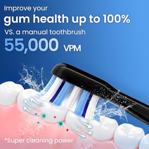 Electric Toothbrush for Adults, 180-Day Battery, Black