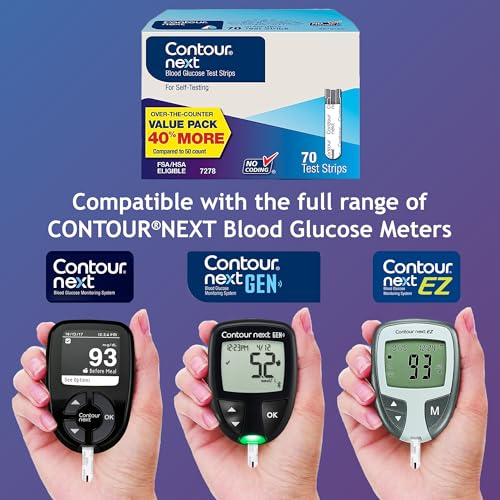 Ascensia Contour Next Blood Glucose Diabetes Test Strips, 70 Count 70 Count (Pack of 1)