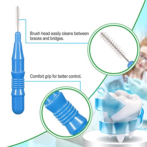Patelai 350 Pcs Interdental Floss Brush for Teeth Oral Care Blue, Red