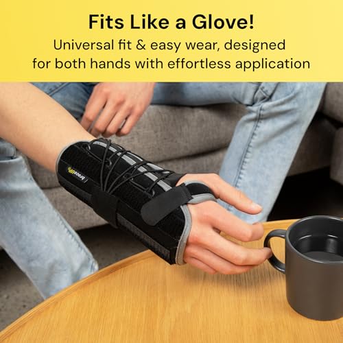 BraceUP Quick Wrap Wrist Brace for Carpal Tunnel, Tendonitis, and Arthritis – Hand and Wrist Support Splint (Right Hand) Right Hand