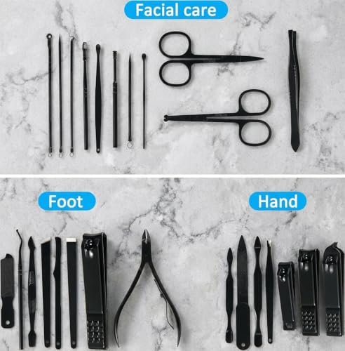 MINKINH Manicure Set Professional Nail Clipper Kit-26 Pieces,Brown Brown