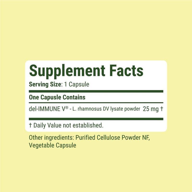 Del-Immune V® Daily by Stellar Biotics, All-Natural Immune Support & Gut Health, Immediate Care, Metabiotic: NextGen Probiotic Therapy (120 Caps) 120 Count (Pack of 1)