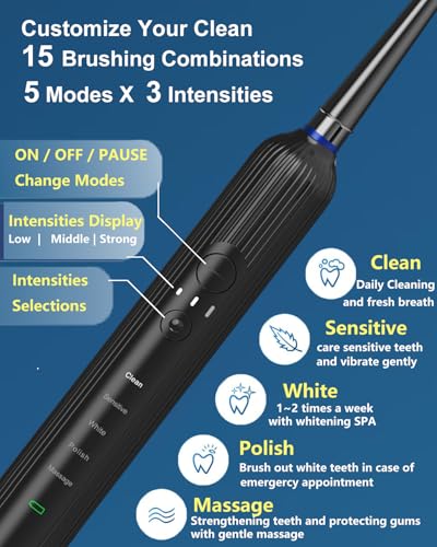 Rechargeable Rotating Electric Toothbrush for Adults Deep Clean