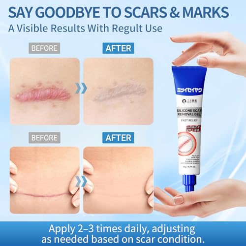 DRMITSUI Silicone Scar Gel for Old and New Scars, Scar Treatment for Acne Surgical Burn and Stretch Marks, Medical Grade Silicone Scar Gel, Fast Absorbing, 20g 0.71oz (Pack of 2) Pack of 2