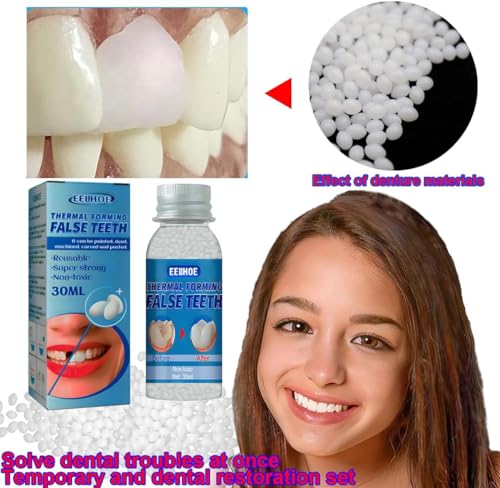 Fake Teeth Repair Kit, Provisional Fake Teeth Replacement Kit for Provisional Restoration 【100% New 30Ml -1 Bottle】 100% New 30Ml -1 Bottle