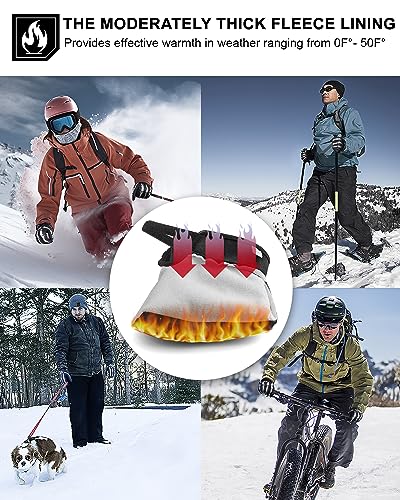 RIGWARL Winter Gloves for Men Women, Waterproof, Touchscreen, Cold Weather White Skeleton Classic X-Large