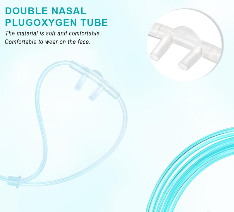 3 Pack High-Flow Ultra Soft Nasal Oxygen Cannula, Green Tubing and Each Individual Packing with Standard Connection 6.6 Feet - BeesActive Australia