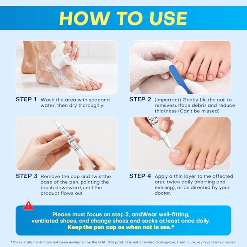 Nail Fungus Treatment Pen for Damaged Nails-Contains 25% Undecenoic Acid, Tea Tree Oils, along with Other Natural Ingredients, Mild and Non-Toenail Fungus Treatment Extra Strength 4pcs