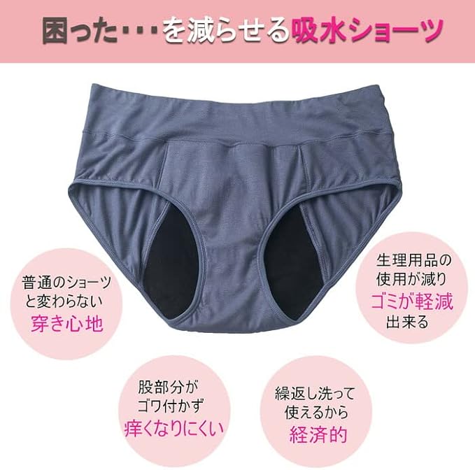[KarlyShop Import] KalryShop import Sanitary Panties, No Napkins, For Menstrual Use, Day or Night, Urine Leak, Menstrual Blood Absorption, Waterproof, Menstrual Blood, Menstrual Blood, Panties, For Many Days, Rs9080 L, Black -  Australia