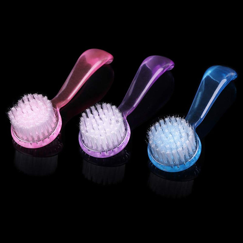 Hedgehog Bathing Brush, 3 Pack Small Pets Round Head Cleaning Bath Brush with Lid Super Soft Cleansing Brush Massage Comb for Hedgehog Small Animal Grooming Tool (3 Pack(Blue+Pink+Purple)) 3 Pack(Blue+Pink+Purple) - BeesActive Australia